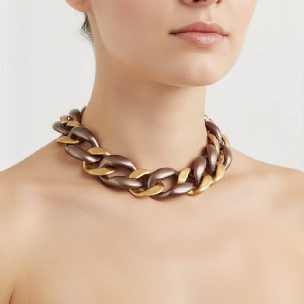 Womens Multi-Color‎ Bold Choker Necklace - Picture 3 of 5